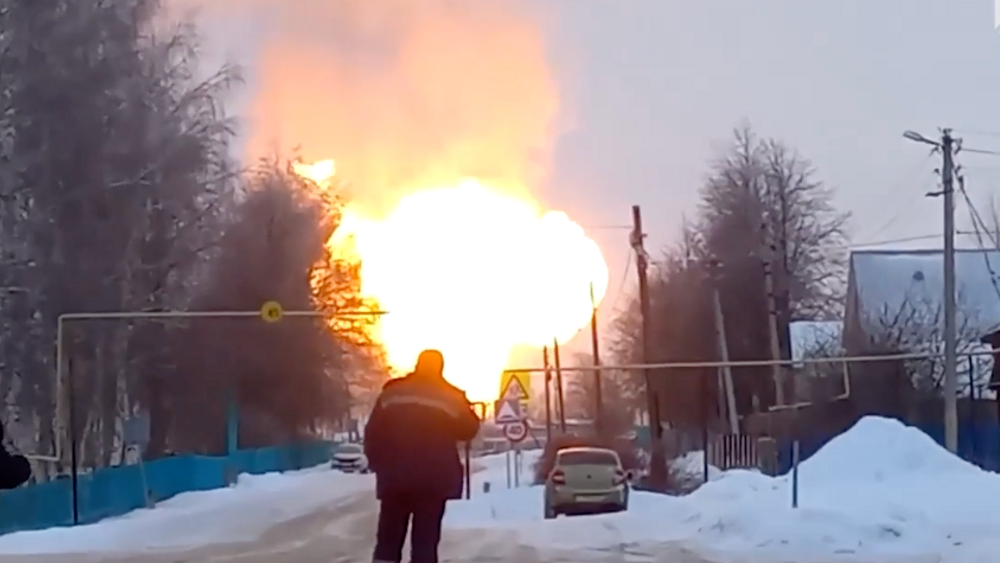 Skjermdump fra video som skal vise eksplosjonen.