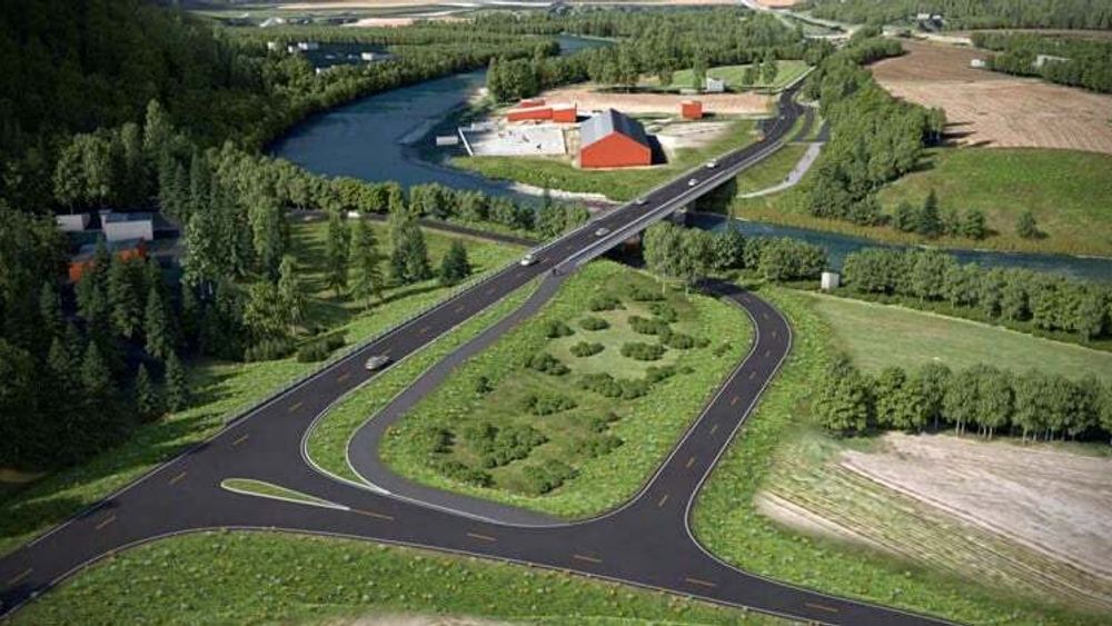 Slik blir det når den nye brua over elva Driva i Sunndal kommune står ferdig i juni 2024.