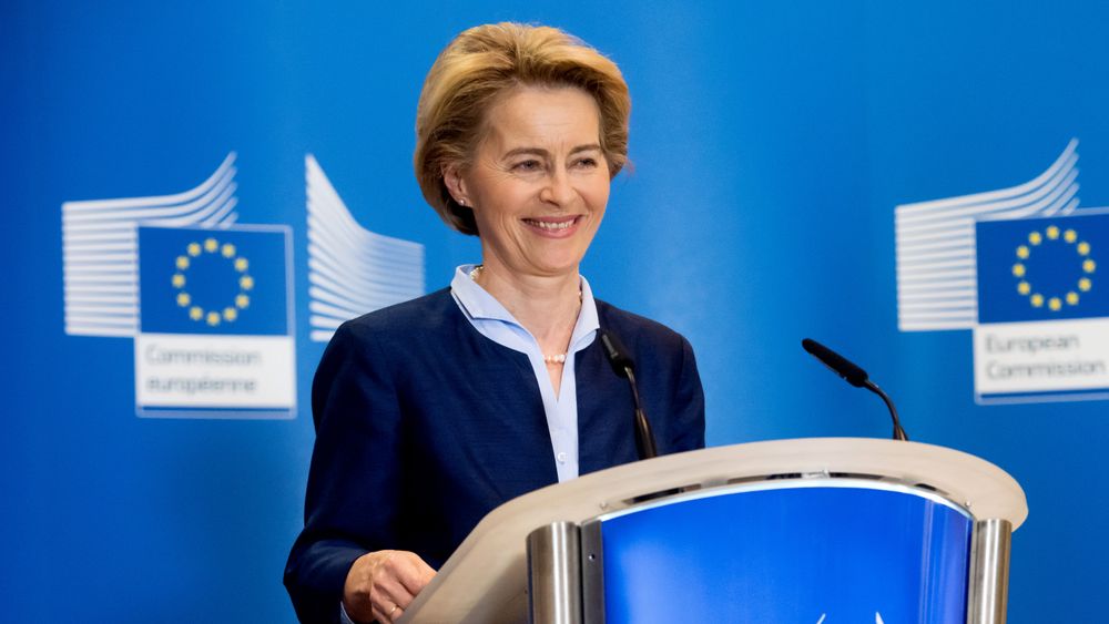 EU-kommisjonens preisdent Ursula von der Leyen lanserer svar på USAs grønne pakke.