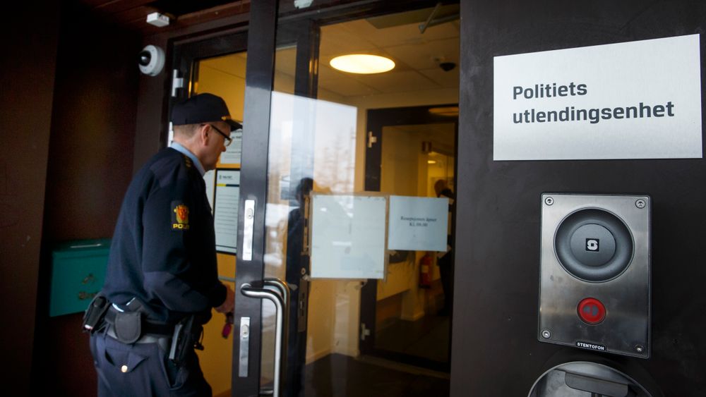 Inngangspartiet til Politiets utlendingsenhet, som holder til på Økern i Oslo.