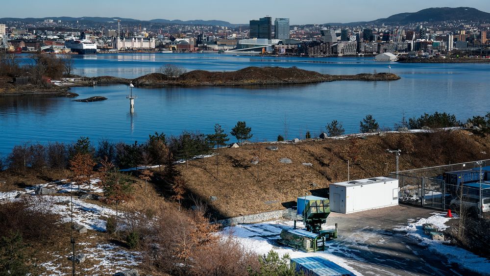 Nasams-utskytningsrampe på Sjursøya i Oslo under beredskapsøvelsen Oslo Shield.