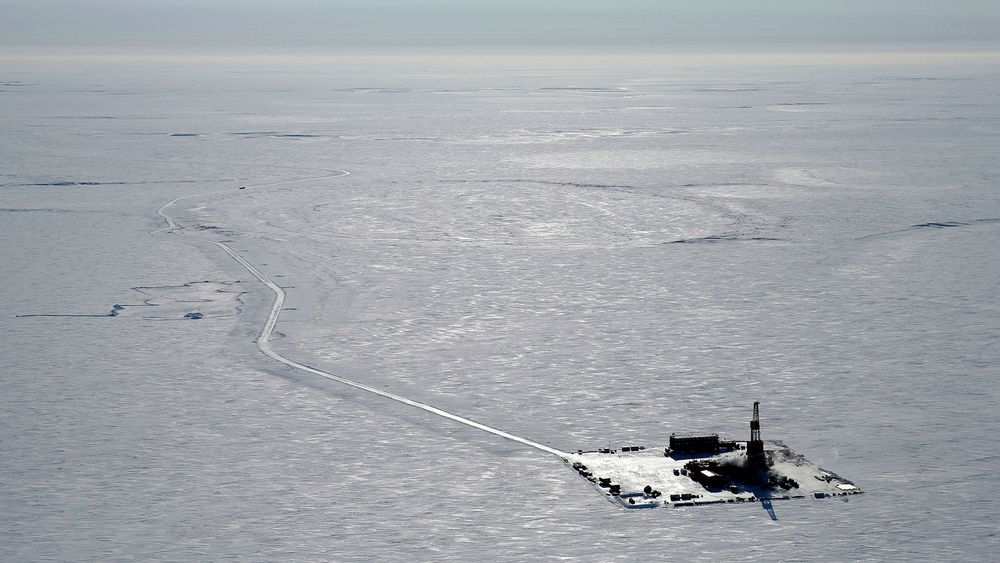 Et anlegg for prøveboring i området der Willow-utbyggingen skal skje nordvest i Alaska. Bildet ble tatt i 2019.
