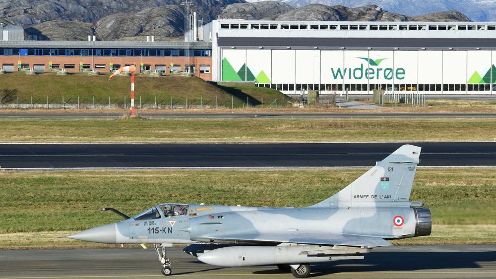 Dassault Mirage 2000C fra det franske luftforsvaret på Bodø flystasjon under Trident Juncture i 2018.