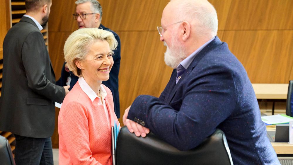 Kommisjonens president Ursula von der Leyen og visepresident Frans Timmermans som har ansvaret for det grønne skiftet. De har fått bekymringsbrev fra vannkraftbransjen. 