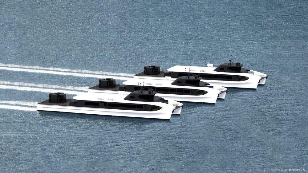 Norled har bestilt tre katamaraner hos Brødrene Aa. De 45 meter lange fartøyene får batteribyttesystemet Shiftr. Batteriene sees her på akterdekket.