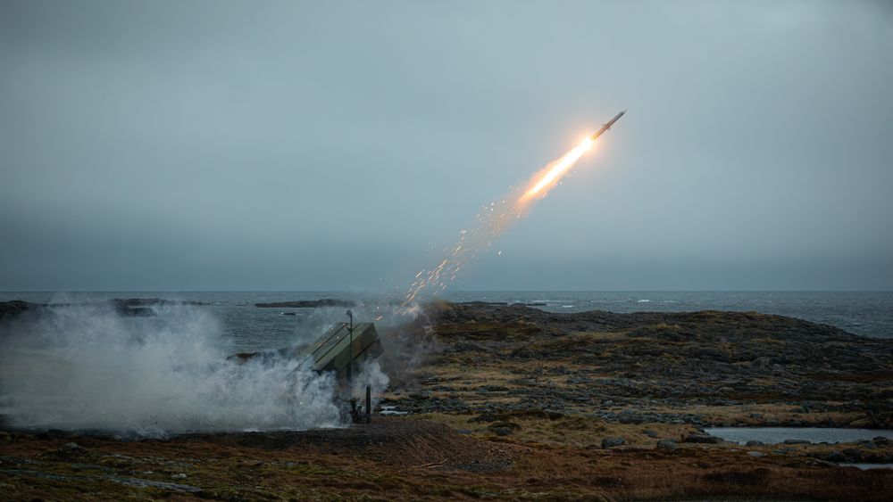 Luftvernbataljonen fra 133 luftving Evenes skyter skarpt med Nasams på Nordmela rakettskytefelt under øvelsen Formidable Shield 11. mai 2023.