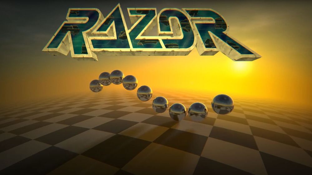 Razor 1911-logoen fra en av deres mange demoer.