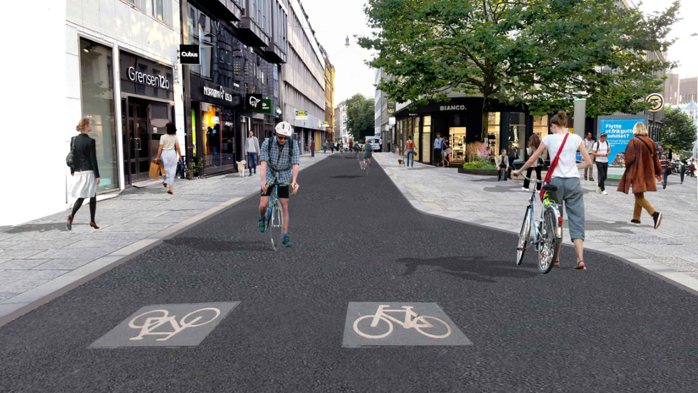 Prosjektområdet inngår som en del av sykkelveinettet i Oslo.