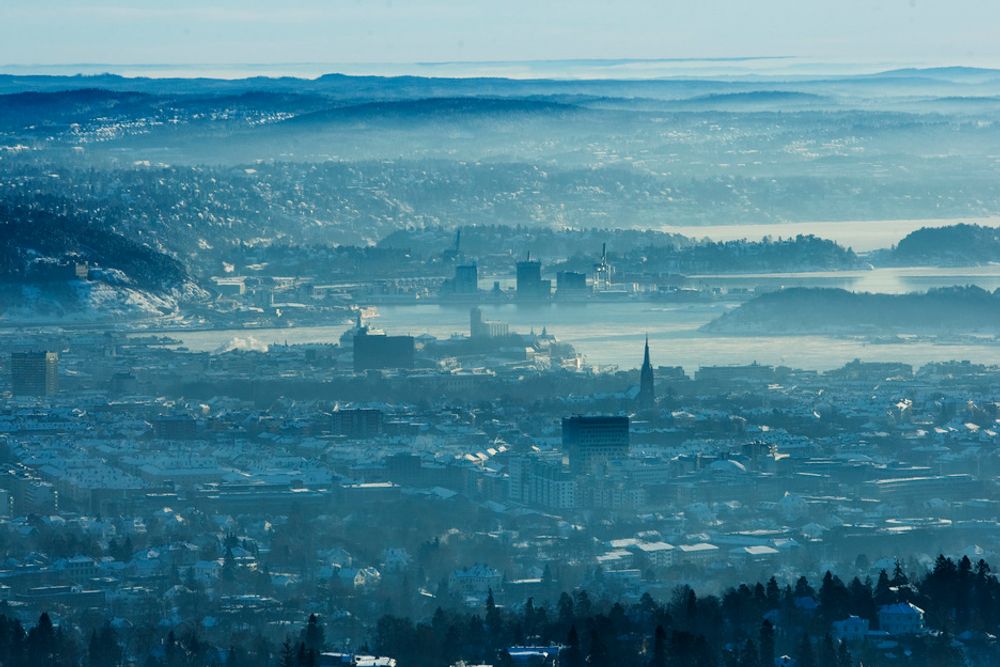 HOVEDSTADEN: Oslo er også i perioder plaget av stillestående og kald, forurenset luft.