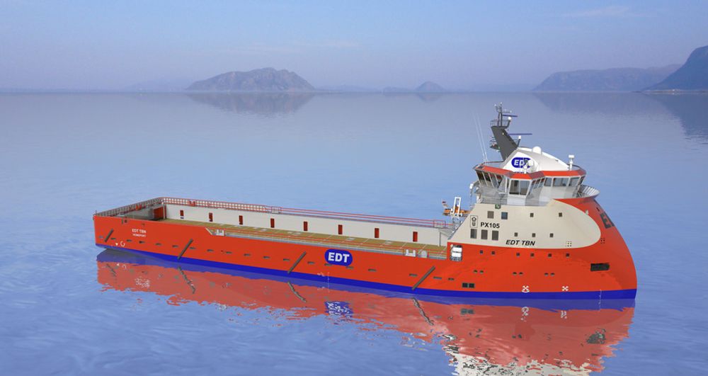 Offshore forsyningsskip for EDT Offshore Ltd bygges i Spania med norskdesign pg mye norsk utstyr. De to fartøyene so omfattes av kontrakten er av typen ULSTEIN PX105.