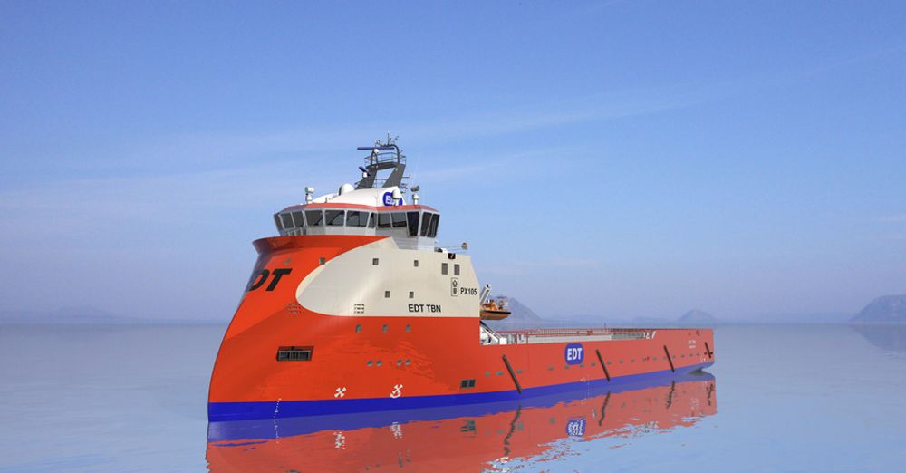 Forsyningsskip med design ULSTEIN PX105 for rederiet EDT Offshore Ltd på Kypros.