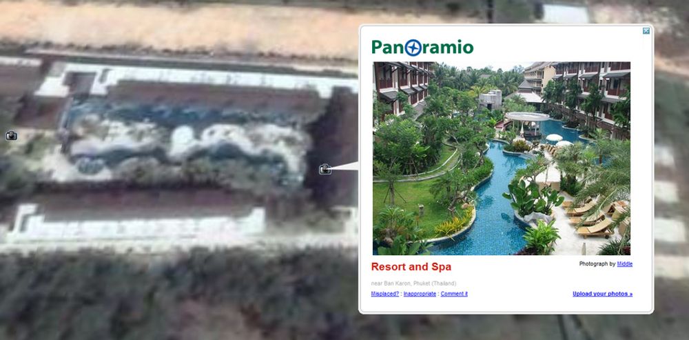 ET GODT VALG: Slik blir vårt hotell presentert på Panoramio/Google Earth.