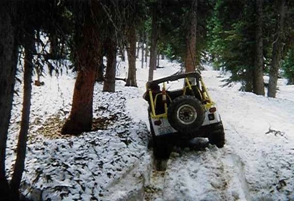 I GJØRMA: Skal du inn i skogen og hente juletre (har du lov?) kan det også være godt med 4WD. Her hadde ingen vanlig bil med tohjulsdrift klart å klore seg fram.