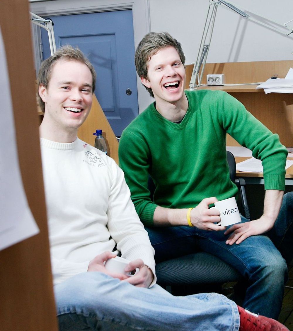 OPTIMISTISKE GRÜNDERE: Thor-Egil Solhaug (til venstre) og Fredrik Halmøy Wisløff har startet sin egen bedrift som utvikler en ny type konserveringsmiddel for mat.