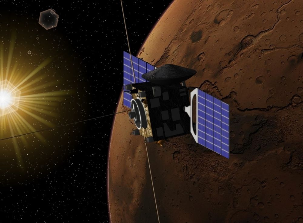 ESA-SONDE: Mars Express begynte å sirkle rundt Mars i januar 2004.