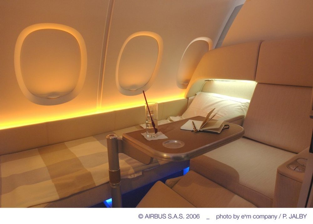 Seng: Det er god plass til å boltre seg i suitene i A380.