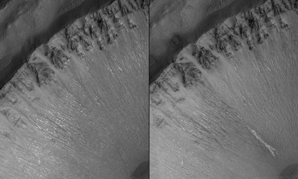 ENDRING: Bildet til venstre er tatt i 1999, og til høyre er akkurat samme sted fotografert i 2005. Elvefaret vises tydelig nede i høyre hjørne.