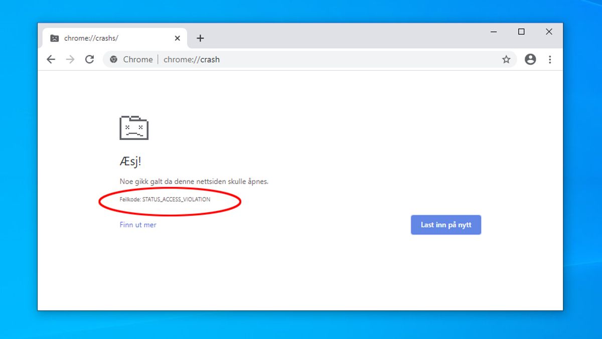Chromium-baserte nettlesere kan få egne krasjkoder tilsvarende BSOD -  Digi.no