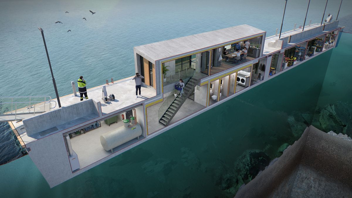 This moving platform has rooms below sea level