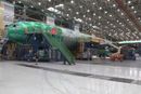 Dette er flyet som nå brukes til statisk testing på Boeing-fabikken i Everett nord for Seattle i Washington.