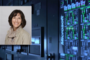 Administrerende direktør Kimberly Lein-Mathisen i Microsoft Norge. Bildet viser en del av kjøleanlegget ved et av selskapets datasentre. 