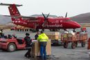Det var dette Bombardier Dash 8-200-flyet (OY-GRJ) som var involvert i den alvorlige luftfartshendelsen på Nuuk lufthavn på Grønland 30. mai 2019. Dette bildet er tatt på den planlagte destinasjonen, Kangerlussuaq.