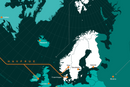 Havfruekabelen er den siste, men langt fra den eneste transatlantiske undervannskabelen. De kan alle sees på nettstedet submarinecablemap.com. Denne tegningen er laget av Bulk Infrastructure, som er en av eierne av kabelen. Landingspunkt i Norge er på Odderøya utenfor Kristiansand. 