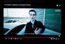Bildet viser Yevgeny Nikulin på et Youtube-opptak datert mandag 2. august 2015, etter et Lamborghini Huracan-løp utenfor Moskva i Russland. 