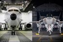 Fra januar 2022 blir det flyoperasjoner både med P-8A (t.v) og F-35A fra Evenes. De nye kampflyene overtar QRA-beredskapen, mens det nye maritime patruljeflyet starter med testing.