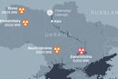 Over halvparten av Ukrainas elektrisitet kommer fra fire kjernekraftverk. Zaporizhzhia er det klart største, men går nå på veldig lav kapasitet på grunn av angrepene. 