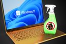 Windows 11-PC med insektsspray.