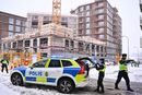 Byggeplassen i Sundbyberg i Sverige hvor ulykken skjedde mandag.