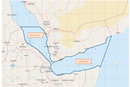 Kartet viser sikringsnivået (Marsec) som gjelder nå. For sørlige Rødehavet, inklusive Bab el Mandeb, gjelder Marsec #3 og Marsec #2 for Adenbukta.