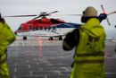 I dette helikopteret ankom tidligere statsminister Erna Solberg og Sylvi Listhaug i anledning åpning av Johan Sverdrupfeltet i Nordsjøen for fire år siden.