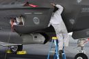 A U.S. Air Force F-35A Lightning II aircraft maintainer from Eglin Air Force Base inspects the intake of a jet during Checkered Flag 17-1 at Tyndall Air Force Base, Fla., Dec. 8, 2016. More than 90 Eglin personnel came to Tyndall in support of the large-scale, total force exercise. (U.S. Air Force photo by Staff Sgt. Alex Fox Echols III/Released)