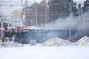 Sarpsborg 20240122. 
Det brenner i flere gassbusser i Sarpsborg.
Foto: Politiet / NTB