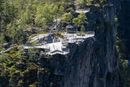 De nye utsiktsplattformene på Fossatromma ved Vøringsfossen, Nasjonal turistveg Hardangervidda, 6. juni 2023. Arkitekt: Carl-Viggo Hølmebakk.