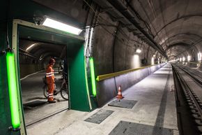 Etter 17 års byggetid er tunnelen endelig klar for trafikk. <i>Foto: Alptransit Gotthard Ltd</i>