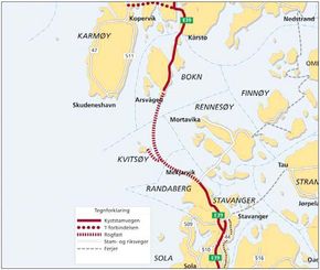 E39 Rogfast vil når den er ferdig, være verdens lengste og dypeste undersjøiske veitunnel på 26,7 kilometer. <i>Illustrasjon: Statens vegvesen</i>