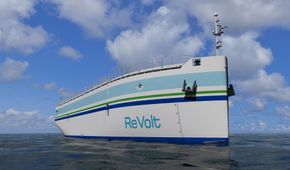 DNV GLs Revolt – elektrisk og autonomt fraktskip for nærskipsfart. <i>Foto: DNV GL</i>