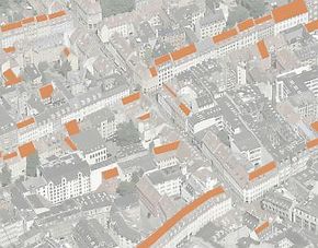 Vanntett klimaskjermOmfattende renoveringsbehov: København er preget av tett bebyggelse med kompleks geometri. Ved å velge få steder med utvalgte takflater, er det likevel mulig å plassere et stort solcelleareal, mener samarbeidspartnerne.