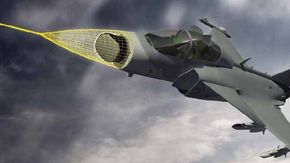 Gripen E utrustes med en Raven ES-05 aesa-radar. <i>Bilde: Saab</i>