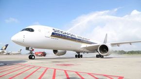 Singapore Airlines blir lanseringskunde på A350-900ULR om to år. Dette er en vanlig A350-900. <i>Foto: Airbus</i>