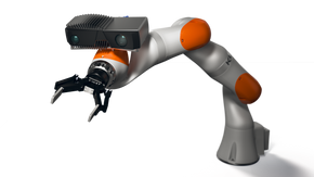 Pitsj: Zivid 3D-kamera åpner for nye muligheter innen robotikk og industriell automasjon. Robotarmer påmontert kamera kan for eksempel gripe uordnede deler fra en pall. <i>Foto: Zivid Labs</i>