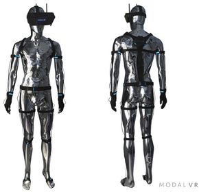 En «full-body tracking suit» er ekstrautstyr, og ikke nødvendig – men vil ifølge Modal VR gi bedre presisjon og mulighet til å registrere for eksempel håndbevegelser. <i>Foto: Modal VR</i>