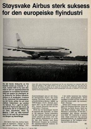 En oppsiktsvekkende suksess for europeisk flyindustri! skrev TU i februar 1980.