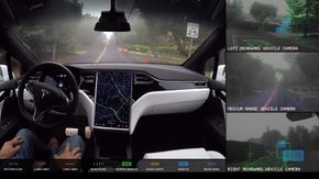 Tesla demonstrerer den nye selvkjøringsteknologien. (Foto: Tesla)