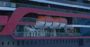 Harding i Rosendal leverer tre ulike typer redningsfartøyer til Hurtigrutens nye ekspedisjonsskip. Til hvert skip leveres to rene livbåter, to kombinerte liv- og tilbringerbåter og to MOB-båter. <i>Foto: Rolls-Royce</i>