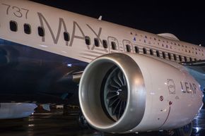 Boeing 737 Max leveres med CFMs nye Leap 1B-motorer. Viftediameteren har økt med 20 cm sammenlignet med CFM56. <i>Foto: JIM ANDERSON</i>