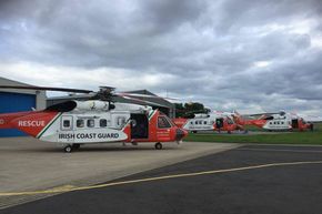 Den irske redningstjenesten er underlagt Kystvakten og opereres av CHC med S-92-helikoptre.  <i>Foto: Irish Coast Guard</i>